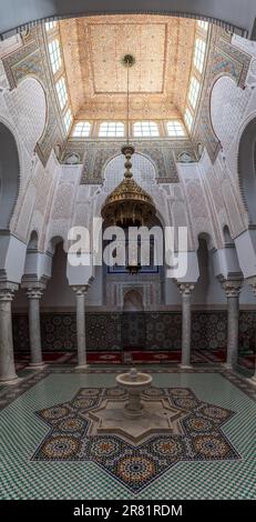 MEKNES, MAROC - 29 MARS 2023 - célèbre mausolée de Moulay Ismail dans le centre-ville de Fès, Maroc Banque D'Images