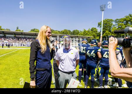 Ligue européenne de football, ELF/ Game : Milano Seamen à Stuttgart Surge , le juin. 18. 2023 , dans le stade Gazi, Stuttgart, Allemagne Christoph ' Banque D'Images