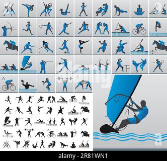 collection vectorielle de silhouettes sportives Illustration de Vecteur