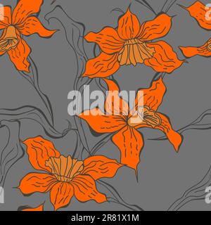 Papier peint sans couture avec fleurs Narcisse Illustration de Vecteur