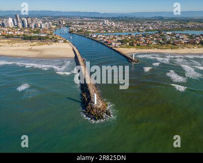 Phares de la rivière Mampituba, Torres, Rio Grande do Sul, Brésil Banque D'Images
