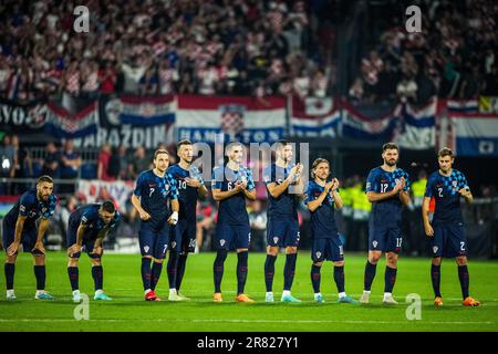 Rotterdam, pays-Bas. 18th juin 2023. Rotterdam - joueurs de Croatie lors du match entre la Croatie et l'Espagne au Stadion Feijenoord de Kuip le 18 juin 2023 à Rotterdam, pays-Bas. Crédit : photos Box to Box/Alamy Live News Banque D'Images