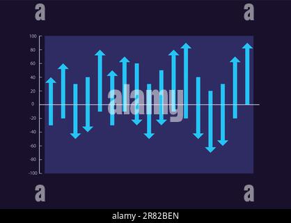 Modèle de graphique graphique graphique pour les flèches en cascade pour le thème sombre Illustration de Vecteur