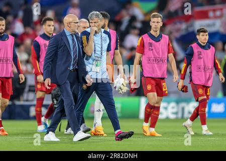 Rotterdam, pays-Bas. 18th juin 2023. ROTTERDAM, PAYS-BAS - JUIN 18: L'entraîneur-chef Luis de la Fuente d'Espagne regarde pendant le match final de l'UEFA Nations League entre la Croatie et l'Espagne au Stadion Feijenoord de Kuip on 18 juin 2023 à Rotterdam, pays-Bas (photo de Henk Jan Dijks/ Orange Pictures) crédit: Orange pics BV/Alay Live News Banque D'Images