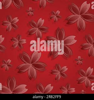 Les fleurs rouges, modèle abstract seamless texture ; vector art illustration Illustration de Vecteur