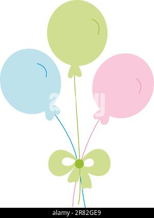 Lot de ballons de style dessin animé, de style plat, isolés sur fond blanc. ensemble de vecteurs Illustration de Vecteur