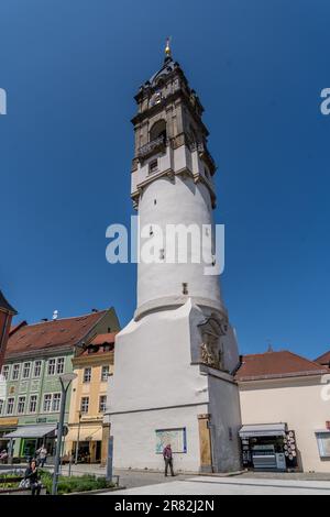 Vue aérienne des tours défensives et fortification médiévale dans la ville historique de Bautzen en Saxe Allemagne Banque D'Images