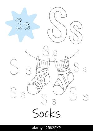 Livre de coloriage - copybook pour les enfants. Lettre S Illustration de Vecteur