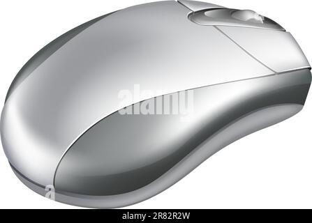 Illustration d'un argent métallique avec la roue de la souris Illustration de Vecteur