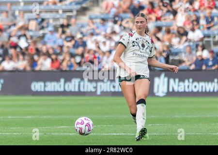 Bridgeview, États-Unis. 18th juin 2023. Chicago, États-Unis, 18 juin 2023 : Kelli Hubly (20 Portland Thorns FC) en action pendant le match de football de la NWSL entre les Red Stars de Chicago et le Portland Thorns FC sur Sunday 18 juin au stade de Seat Geek, Bridgeview, États-Unis. (AUCUNE UTILISATION COMMERCIALE). (Shaina Benhiyoun/SPP) crédit: SPP Sport presse photo. /Alamy Live News Banque D'Images