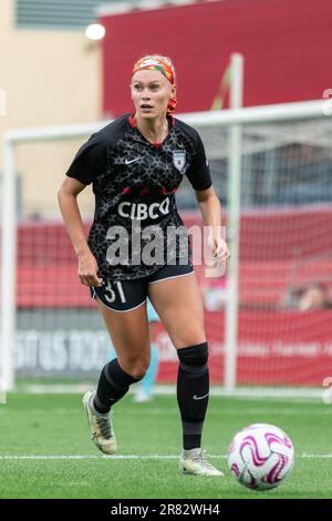 Bridgeview, États-Unis. 18th juin 2023. Chicago, États-Unis, 18 juin 2023 : Amanda Kowalski (31 étoiles rouges de Chicago) en action pendant le match de football de la NWSL entre les étoiles rouges de Chicago et le FC Portland Thorns sur Sunday 18 juin au stade de Seat Geek, Bridgeview, États-Unis. (AUCUNE UTILISATION COMMERCIALE). (Shaina Benhiyoun/SPP) crédit: SPP Sport presse photo. /Alamy Live News Banque D'Images