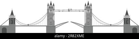 London Tower Bridge illustration isolé sur fond blanc Illustration de Vecteur