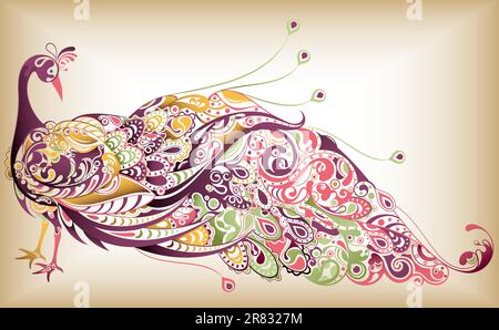 Illustration de la conception abstraite Peacock. Illustration de Vecteur