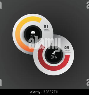 Couverture infographique - modèles de cercles colorés avec icônes Illustration de Vecteur