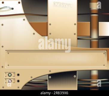 Vecteur de fond modifiable des plaques en métal bronze avec copie espace, faite à l'aide de filets de dégradé Illustration de Vecteur