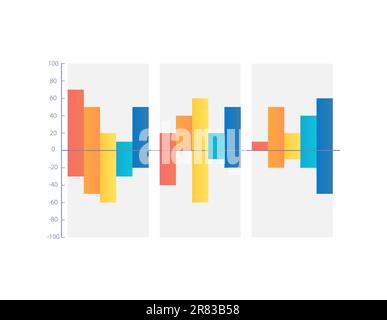 Modèle de graphique d'infographie à colonnes avec champ négatif Illustration de Vecteur