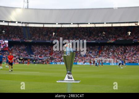 Rotterdam, pays-Bas. 18th juin 2023. Trophée vu lors du match final de l'UEFA Nations League 2022/23 entre la Croatie et l'Espagne à de Kuip. Score final; Croatie 5:4 Espagne (photo de Mohammad Javad Abjoushak/SOPA Images/Sipa USA) crédit: SIPA USA/Alay Live News Banque D'Images