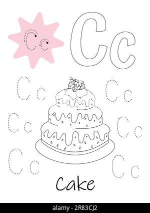 Livre de coloriage copybook pour les enfants. Lettre Illustration de Vecteur