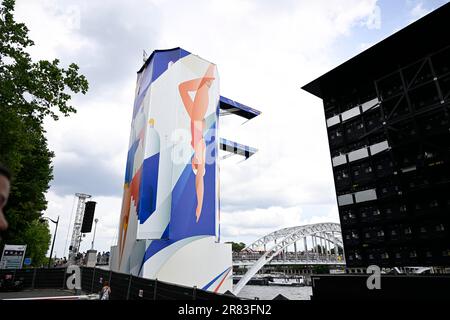 Paris, France. 18th juin 2023. Illustration lors de la plongée sous-marine Red Bull Cliff sur 18 juin 2023 à Paris, France. Photo de Victor Joly/ABACAPRESS.COM crédit: Abaca Press/Alay Live News Banque D'Images