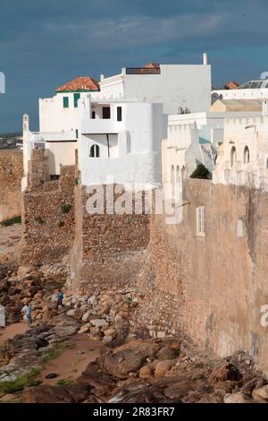 Asilah mur de ville Maroc Banque D'Images