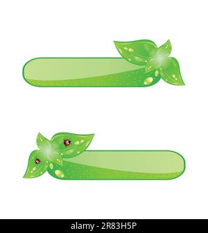 Illustration icônes écologiques avec feuilles vertes - vecteur Illustration de Vecteur