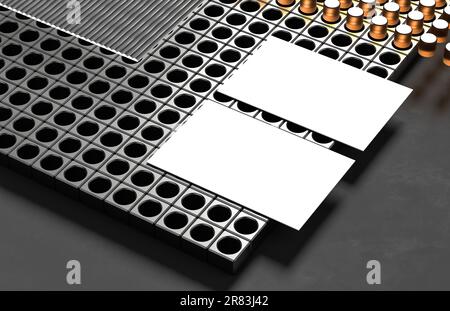 Maquettes de carte de visite isolées sur fond sombre. 3D illustration Banque D'Images
