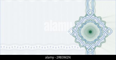 L'arrière-plan guilloche sécurisé pour les chèques-cadeaux, bons d'échange ou billets / éléments sont en couches pour faciliter l'édition Illustration de Vecteur