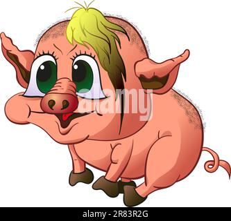 illustration vectorielle d'un porc rose isolé Illustration de Vecteur