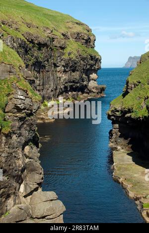 Gjogv gorge, Gjogv, Daladalur, l'île d'Esturoy, les îles Féroé, Danemark, îles Féroé Banque D'Images