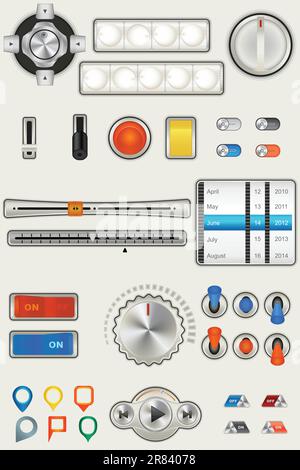 Interface utilisateur graphique pour votre ordinateur ou périphérique mobile, modifiable et réaliste Illustration de Vecteur