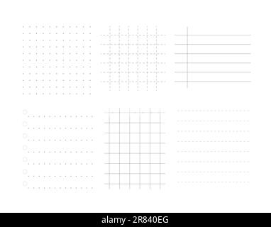 Ensemble de planificateurs, grilles de bloc-notes, liste des tâches. Papier pour la page de scrapbooking. Illustration de Vecteur