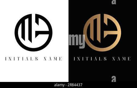 Luxe initial MF ou FM Monogramme texte lettre logo Design Illustration de Vecteur