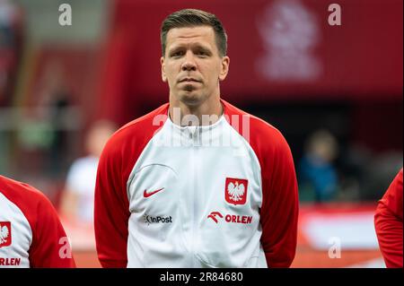 VARSOVIE, POLOGNE - 16 JUIN 2023: Match de football amical Pologne contre Allemagne 1:0. Gardien de but Wojciech Szczesny. Banque D'Images