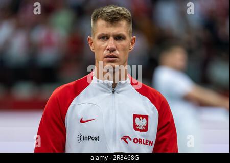 VARSOVIE, POLOGNE - 16 JUIN 2023: Match de football amical Pologne contre Allemagne 1:0. En photo Damian Szymanski. Banque D'Images