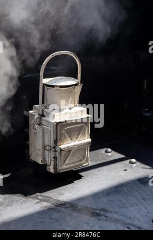 Boscarne, Cornouailles, Royaume-Uni - 13 juin. Lampe sur un train à vapeur à la jonction Boscarne à Bodmin, Cornwall sur 13 juin 2023 Banque D'Images