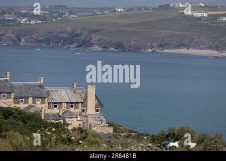 Hawkers Cove, Cornwall, Royaume-Uni - 15 juin. Vue sur Hawkers Cove à Cornwall sur 15 juin 2023 Banque D'Images