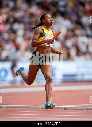 Anastasia Natalie LE-ROY participant au relais 4x400m aux Championnats du monde d'athlétisme Londres 2017. Banque D'Images