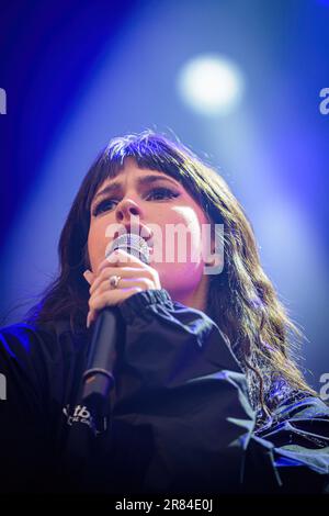 Copenhague, Danemark. 17th, juin 2023. Le groupe canadien de métaux lourds Spiritbox joue un concert en direct pendant le festival danois de métaux lourds Copenhague 2023. Ici, la chanteuse Courtney Laplante est vue en direct sur scène. (Crédit photo: Gonzales photo - Sebastian Dammark). Banque D'Images