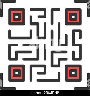Image vectorielle d'icône de code QR. Illustration de Vecteur