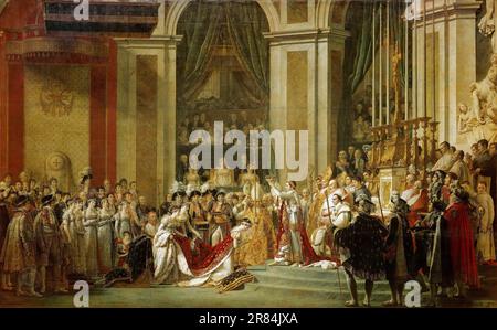 Louvre – Jaques-Louis David - le Couronnement de Napoléon et de Josephine dans la cathédrale notre-Dame sur 2 décembre 1804 1806-0 Banque D'Images