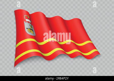 3D le drapeau de l'oblast de Smolensk est une région de Russie sur fond transparent Illustration de Vecteur