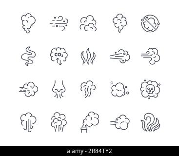 Ensemble de contours d'icônes de fumée Illustration de Vecteur