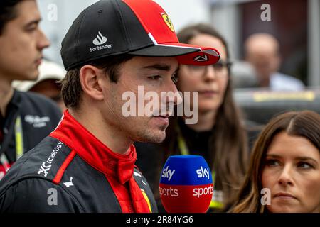 Montréal, Canada, 18 juin, Charles Leclerc, de Monaco concurrence Ferrari. Journée de course, tour 09 du championnat de Formule 1 2023. Crédit : Michael Potts/Alay Live News Banque D'Images