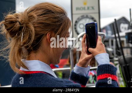 Montréal, Canada, 19th juin 2023, Lily He assiste à la journée de course, ronde 09 du championnat de Formule 1 2023. Crédit : Michael Potts/Alay Live News Banque D'Images