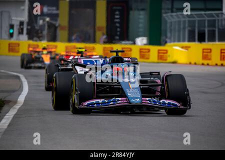 Montréal, Canada, 18 juin, Esteban Ocon, de France, concurrence pour Alpine . Journée de course, tour 09 du championnat de Formule 1 2023. Crédit : Michael Potts/Alay Live News Banque D'Images