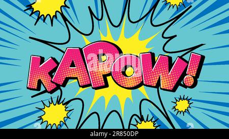 Bulle et effet de bande dessinée rétro de Kapow dans l'illustration de style pop art Illustration de Vecteur