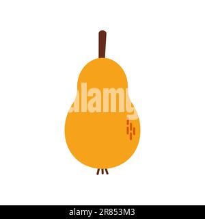 Début de la chute. Élément d'automne confortable. Poire sur fond blanc. Chaude saison d'automne. Illustration vectorielle. Illustration de Vecteur