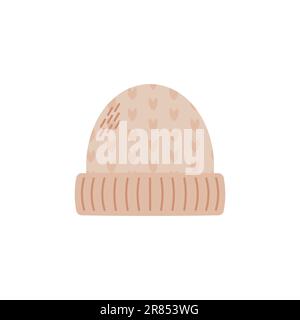 Début de la chute. Élément d'automne confortable. Chapeau sur fond blanc. Saison chaude de l'automne..illustration vectorielle. Illustration de Vecteur