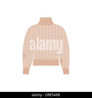 Début de la chute. Élément d'automne confortable. Pull sur fond blanc. Saison chaude de l'automne. Illustration vectorielle. Illustration de Vecteur