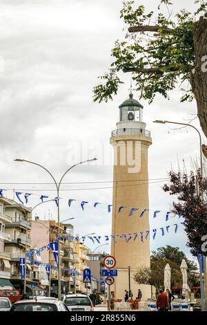 Le phare d'Alexandroupolis ville port capitale de la région d'Evros Grèce du Nord, Macédoine orientale et Thrace, 18-05-2023 Banque D'Images